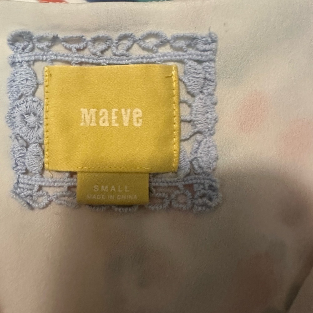 Anthropologie Maeve Flutter Sleeve High Low Dress Watercolor Dot Size‎ Small - Picture 6 of 13